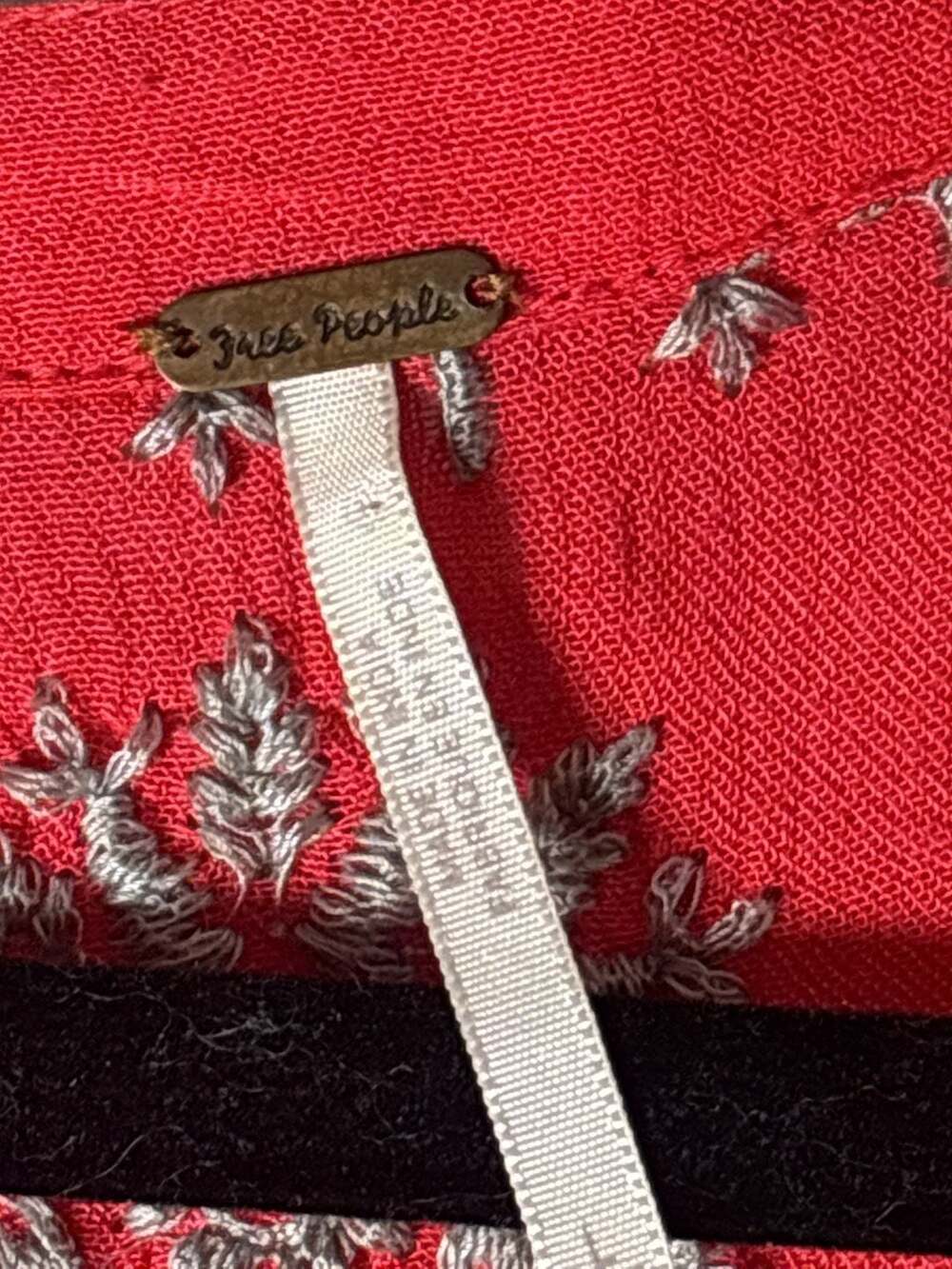 Free People Boho Embroidered Kimono Jacket with Lace Hem Size L - Picture 6 of 13